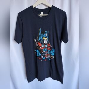 Optimus Prime Bella + Canvas Graphic Men's Navy Blue Medium T-Shirt